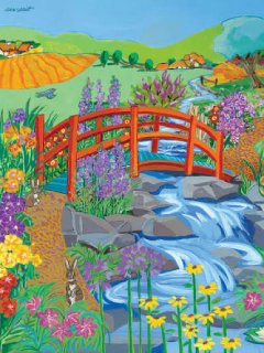 Red Bridge Art Jigsaw Puzzle