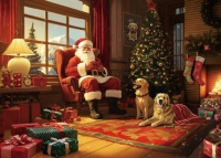 Desenhos de Santa’s Christmas Cottage Jigsaw Puzzle para colorir