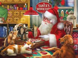 Desenhos de Santa’s Quilting Workshop Jigsaw Puzzle para colorir