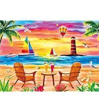 Seaside Sunset Lighthouse Jigsaw Puzzle