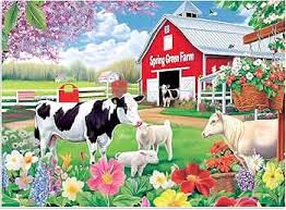 Spring Green Farm Jigsaw Puzzle