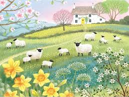 Desenhos de Spring Lambs Jigsaw Puzzle para colorir