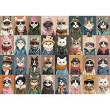 Stylish Cats in Fashion Jigsaw Puzzle