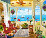 Summer Ocean Beach House Jigsaw Puzzle