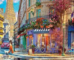 Summer Street Cafe in Paris Jigsaw Puzzle