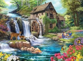 Summertime Old Mill Jigsaw Puzzle