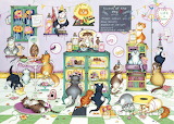 Desenhos de Sweet Shop Cats Jigsaw Puzzle para colorir