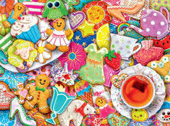 Desenhos de Tea and Cookies Jigsaw Puzzle para colorir