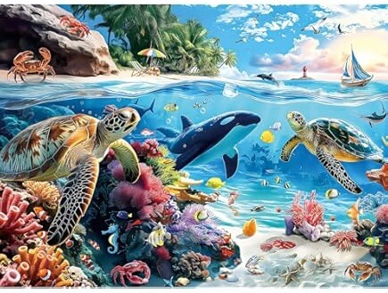 Turtles, Orca and Coral Reef Jigsaw Puzzle