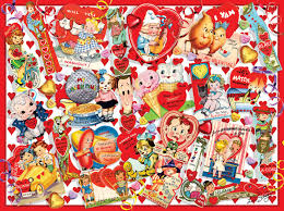 Desenhos de Valentine Card Collage Jigsaw Puzzle para colorir