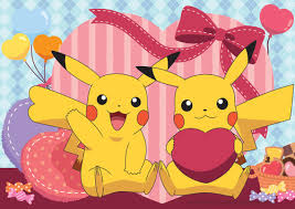 Desenhos de Valentines Pokemon – Pikachu Love Jigsaw Puzzle para colorir