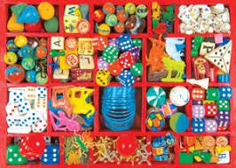 Desenhos de Vintage Toy Box Jigsaw Puzzle para colorir