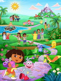 Desenhos de Wallpaper Dora the Explorer Jigsaw Puzzle para colorir