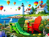 Desenhos de Whimsical Seaside Jigsaw Puzzle para colorir
