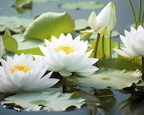 White Lotus Flower Jigsaw Puzzle