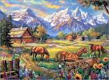 Desenhos de Wild Horses Beauty Jigsaw Puzzle para colorir