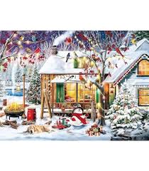 Winter Snow Cabin Jigsaw Puzzle