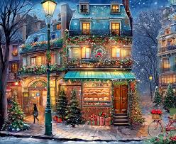 Desenhos de Winter Wonderland Cafe Jigsaw Puzzle para colorir