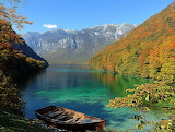 Wooden Boat and Mountain Reflection Jigsaw Puzzle
