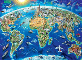 World Landmarks Map Jigsaw Puzzle